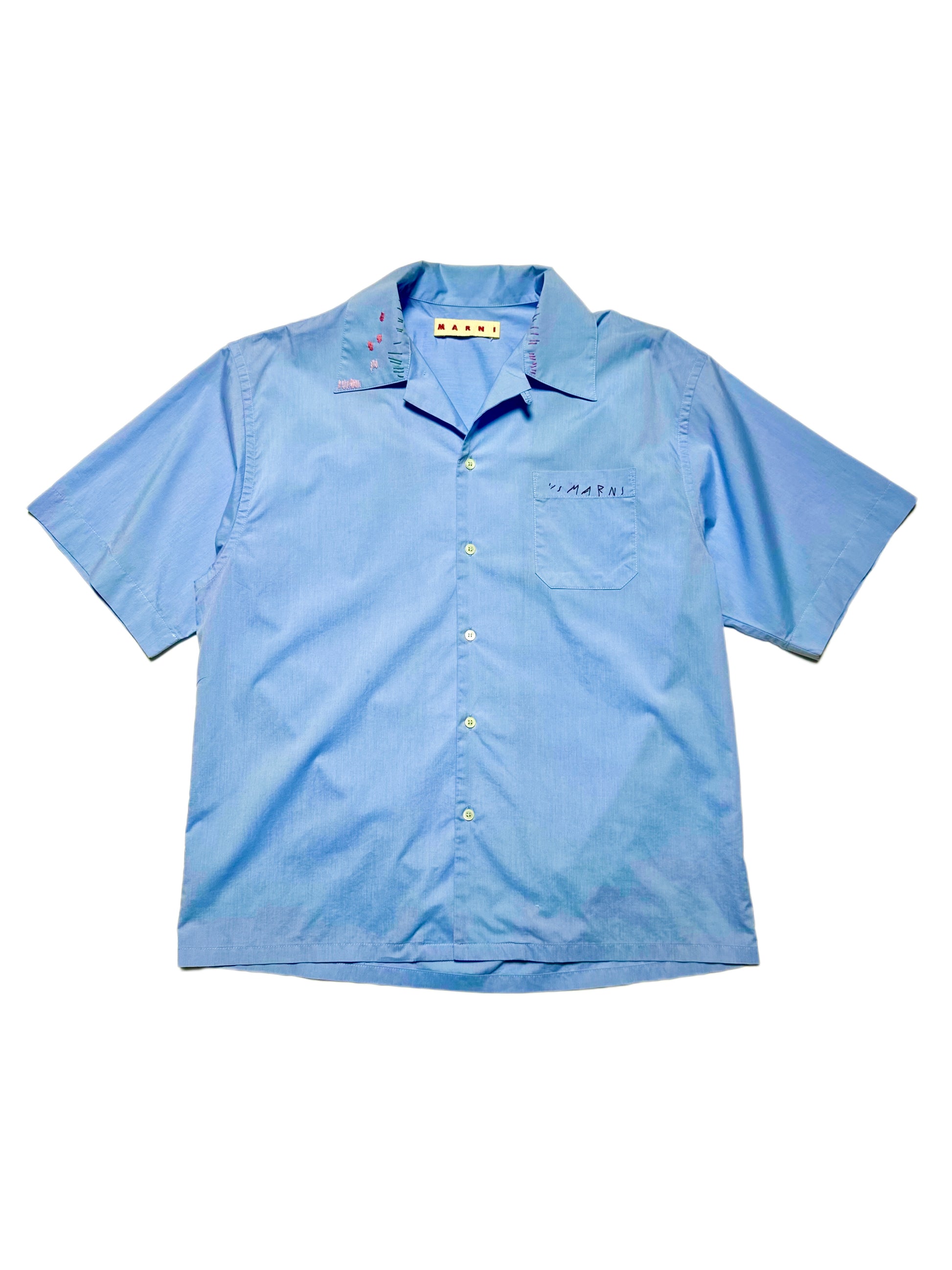 Marni Workwear Cotton Blue Shirt