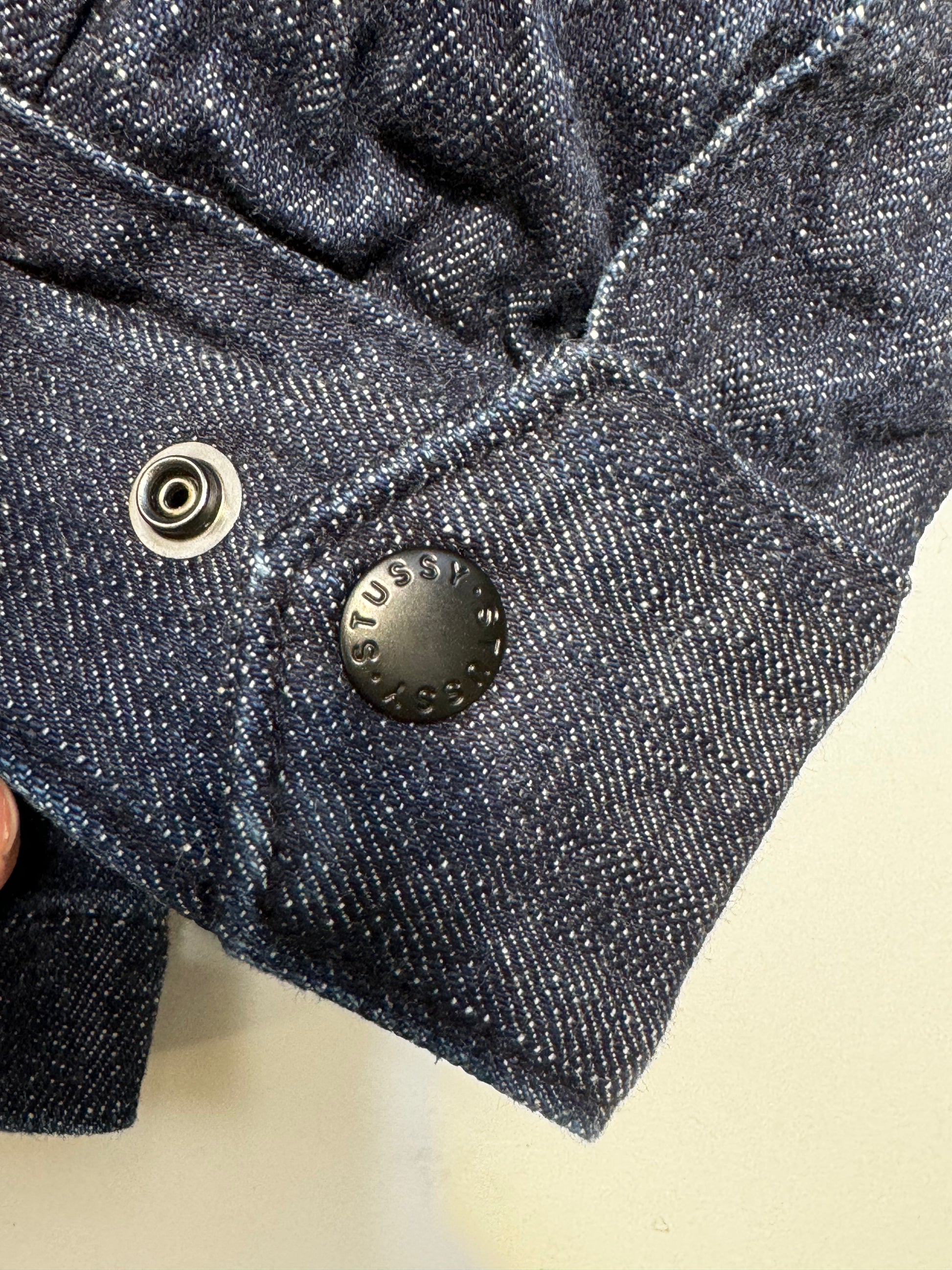 Stussy JP Denim Indigo Yellow Embroidery Jacket