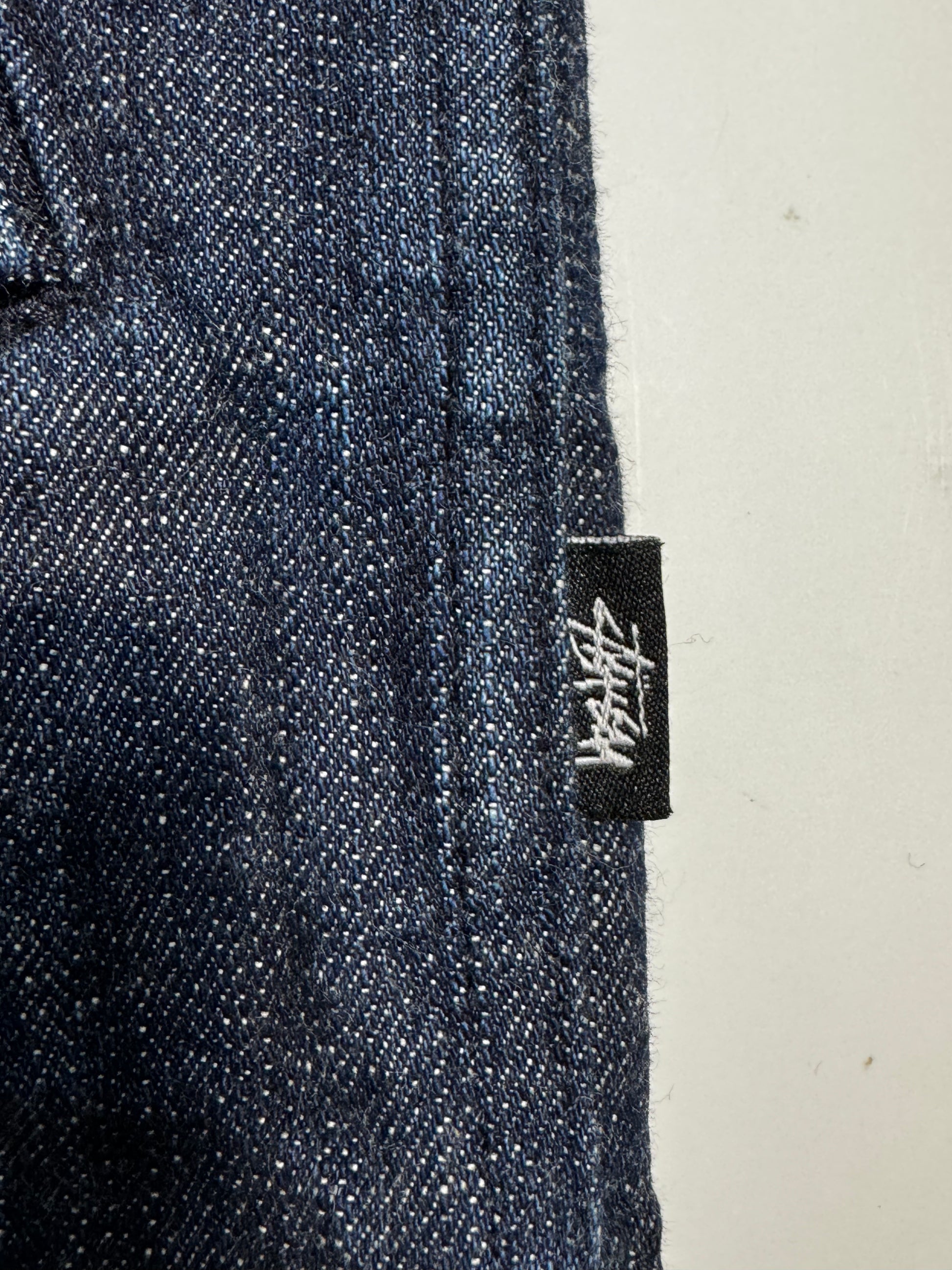 Stussy JP Denim Indigo Yellow Embroidery Jacket