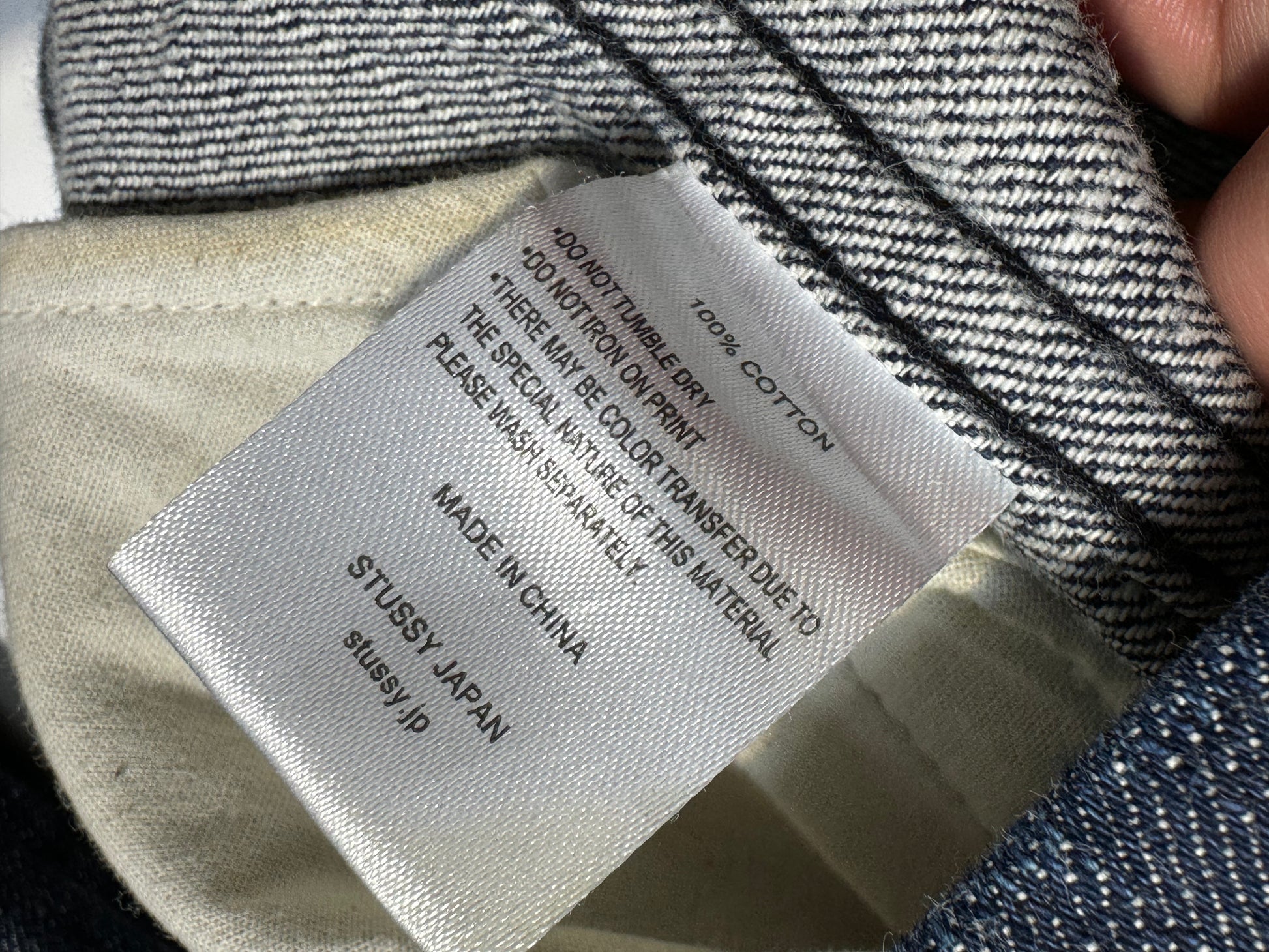 Stussy JP Denim Indigo Yellow Embroidery Jacket