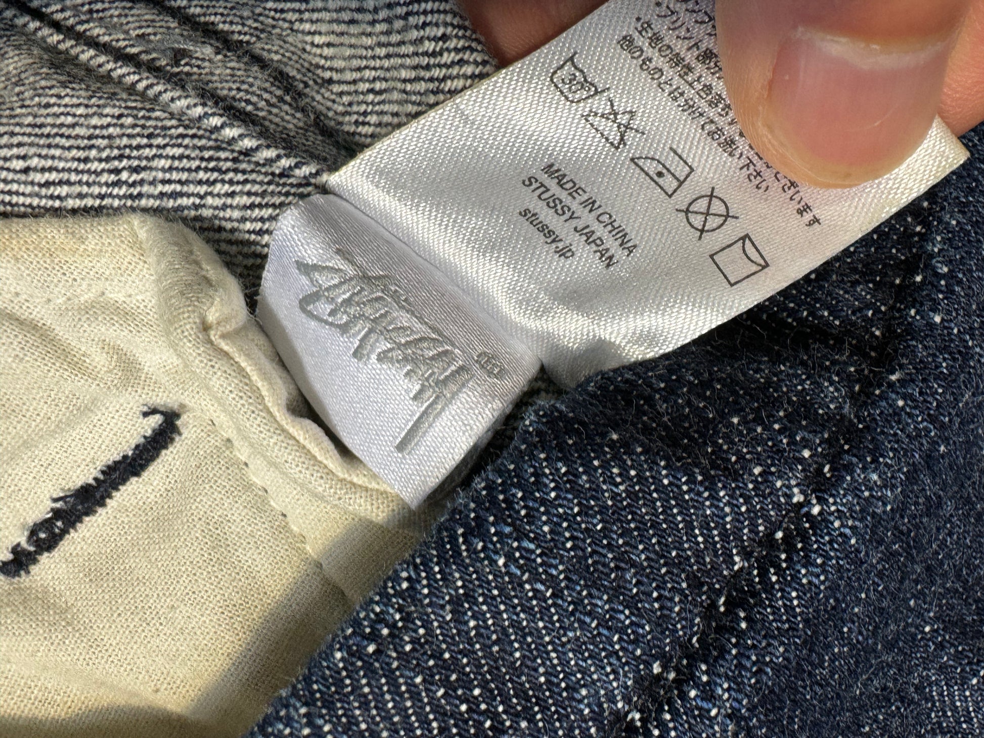 Stussy JP Denim Indigo Yellow Embroidery Jacket