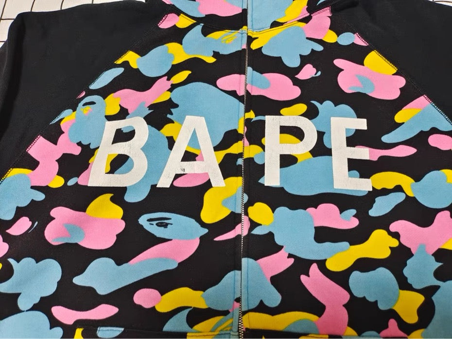 BAPE OG Black Cotton Candy Camo Full Zip Hoodie