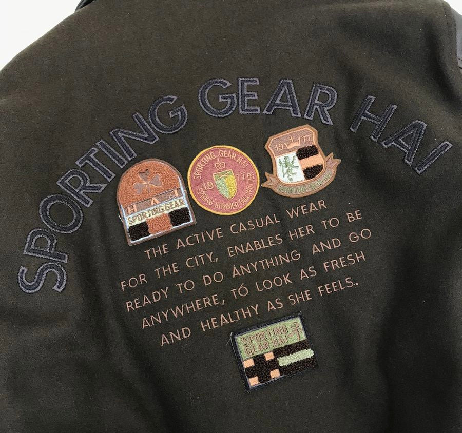 Issey Miyake Hai Sporting Gear Leather varsity jacket