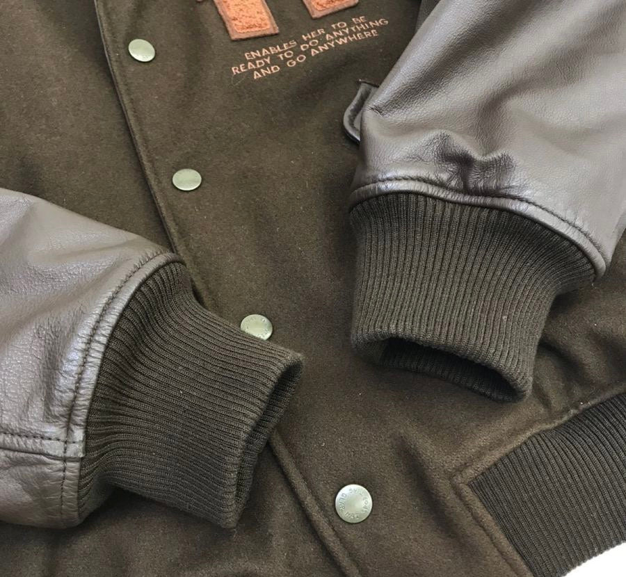 Issey Miyake Hai Sporting Gear Leather varsity jacket