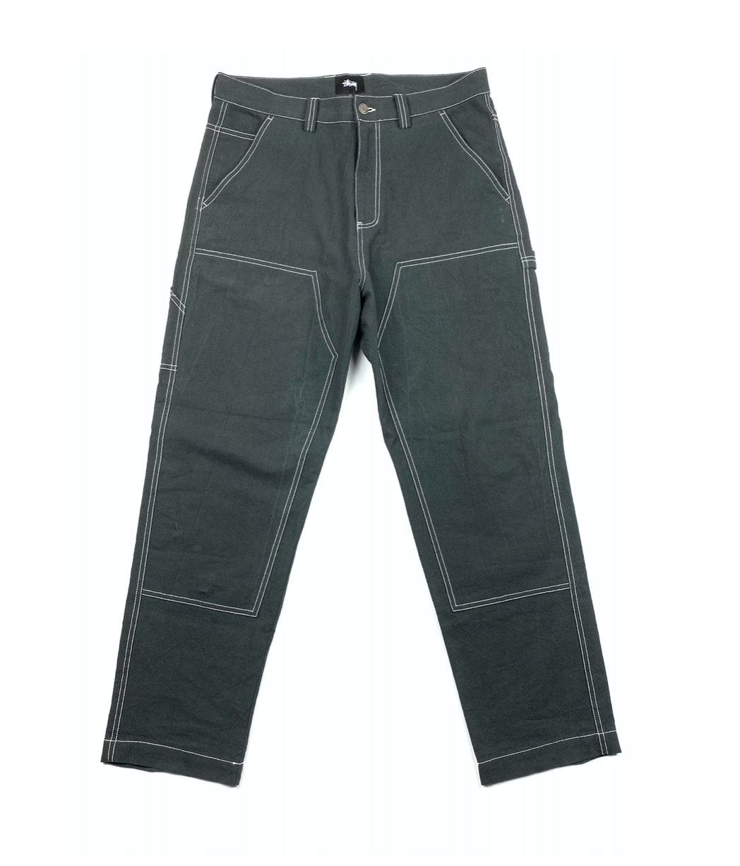 Stussy Linen Charcoal Double Knee Work Pant