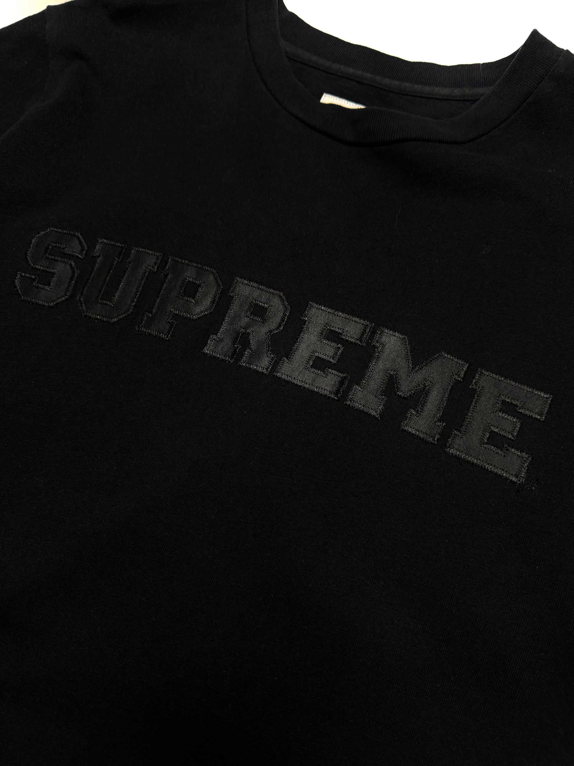 Supreme Black Spell-out Embroidery Tee