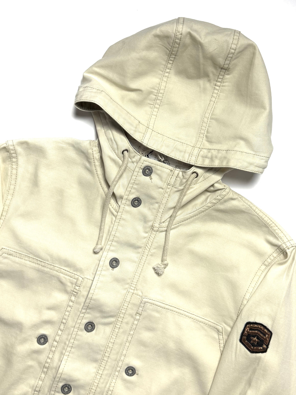 AVIREX Cream Hooded Jacket