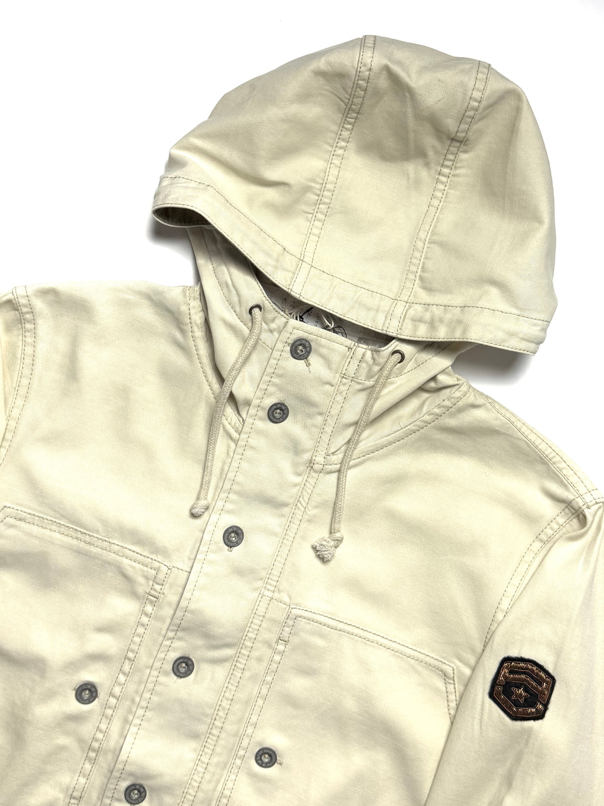 AVIREX Cream Hooded Jacket