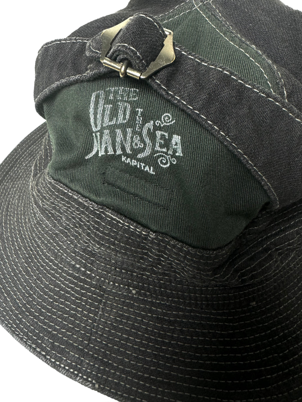 Kapital Black Oldman and Sea Denim Bucket Hat