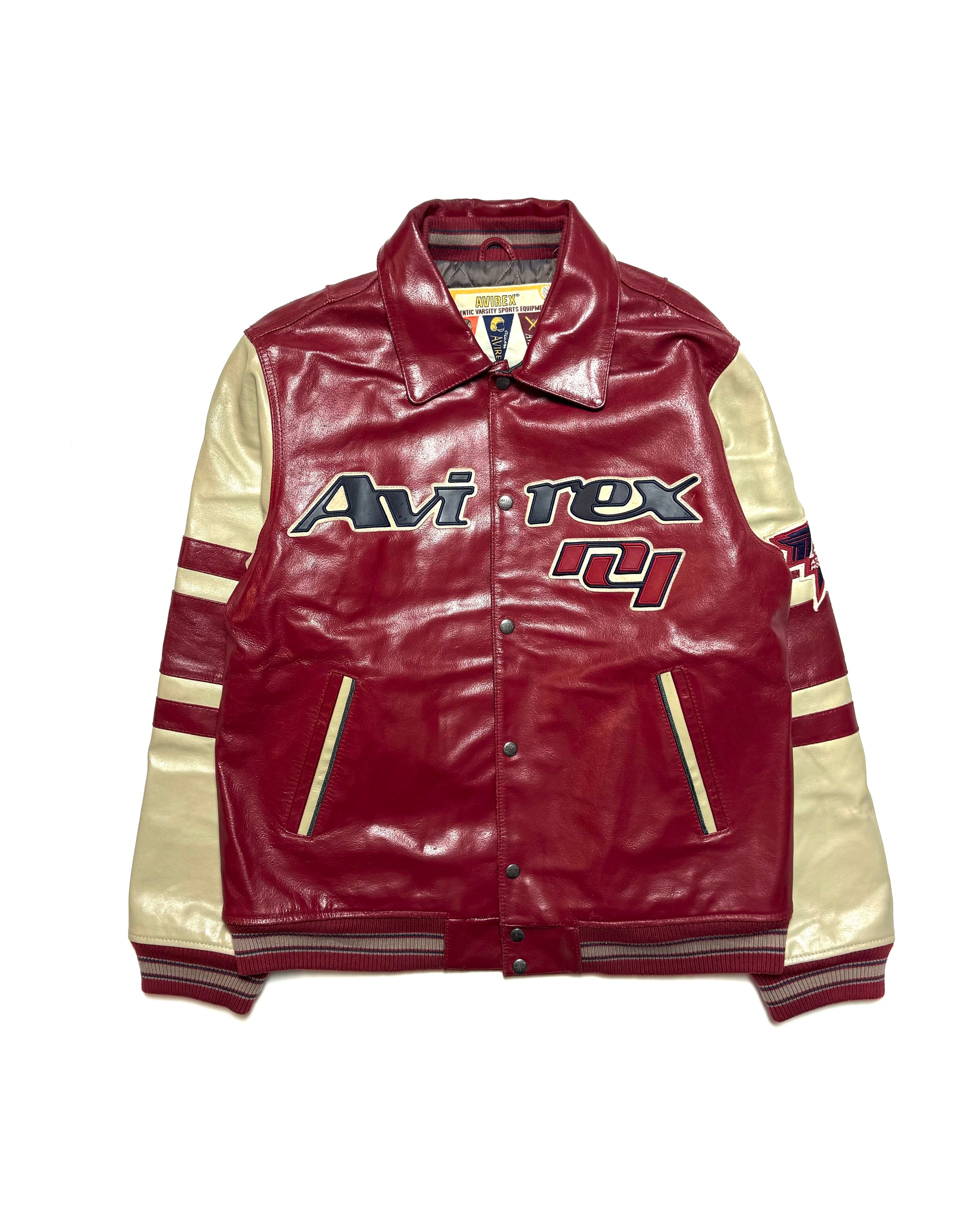 Avirex 90s Atanlantic Hockey League All Star Varisty Black Leather Jacket