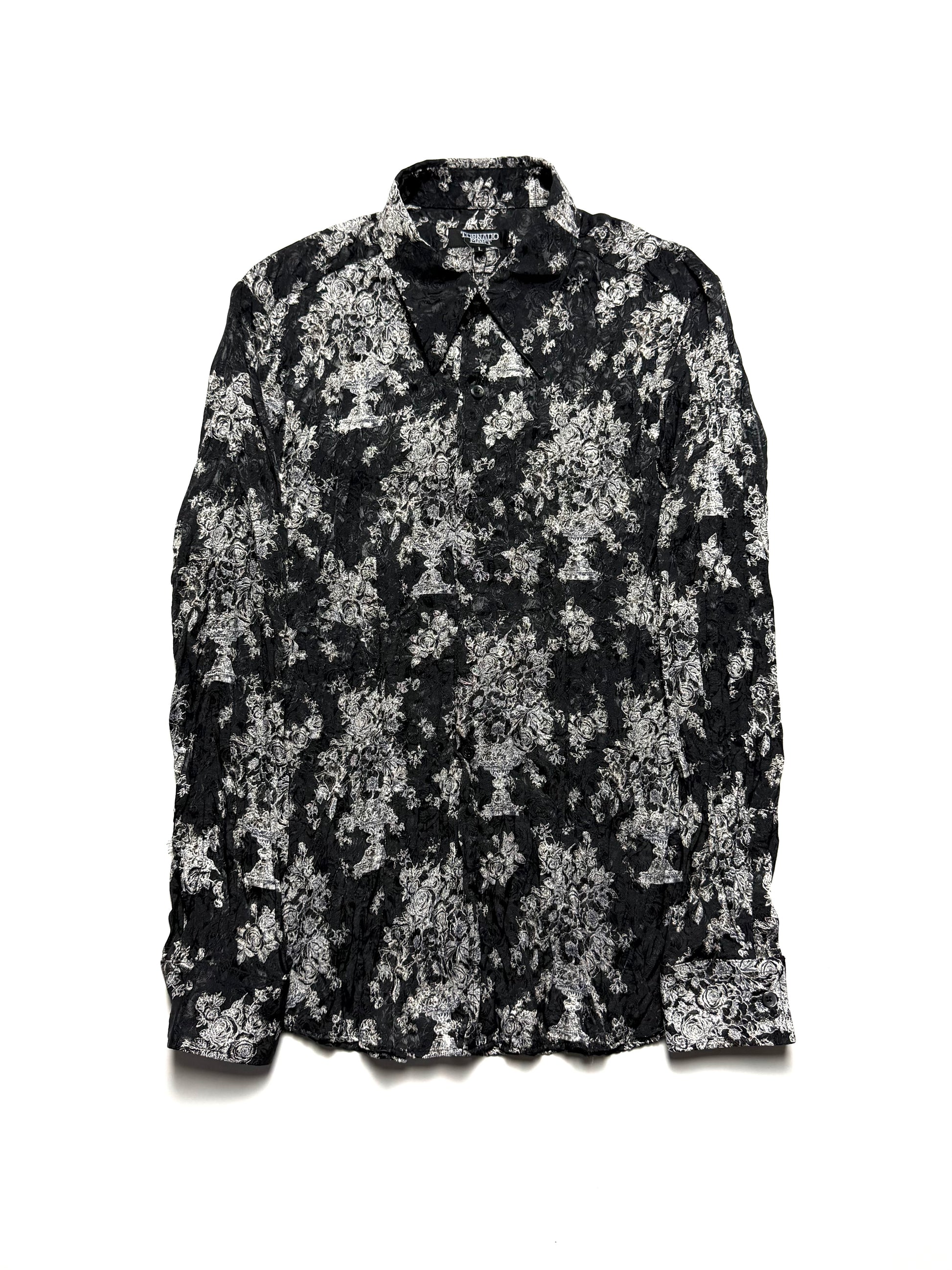 TORNADO MART Floral Shirt Black