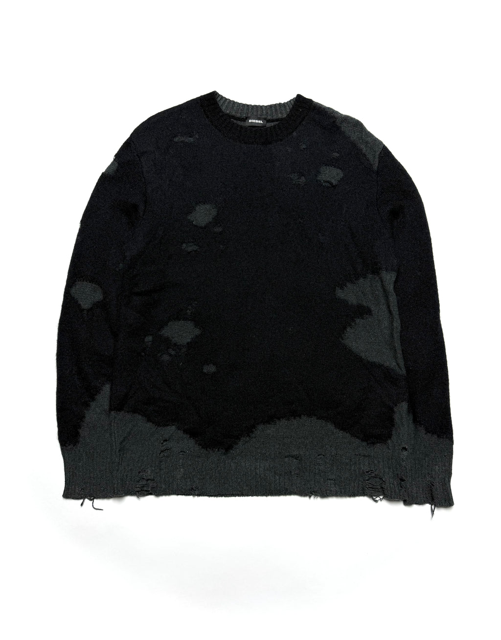 AW2018 Diesel Grey & Black Distressed Sweater