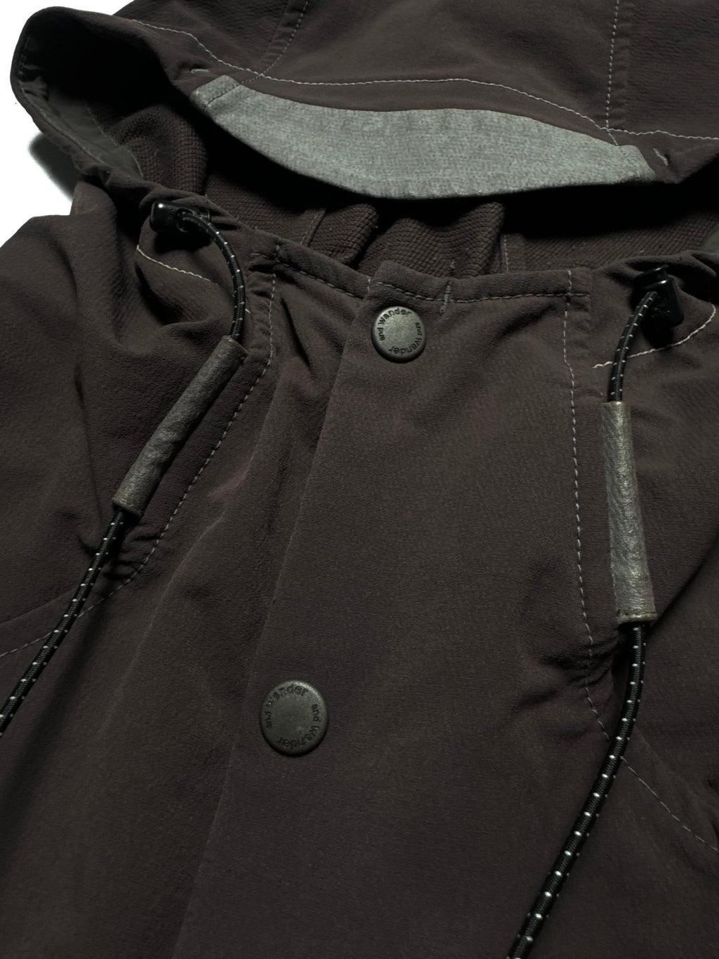 And Wander Logo-Print Nylon Hooded Anorak Parka Maroon