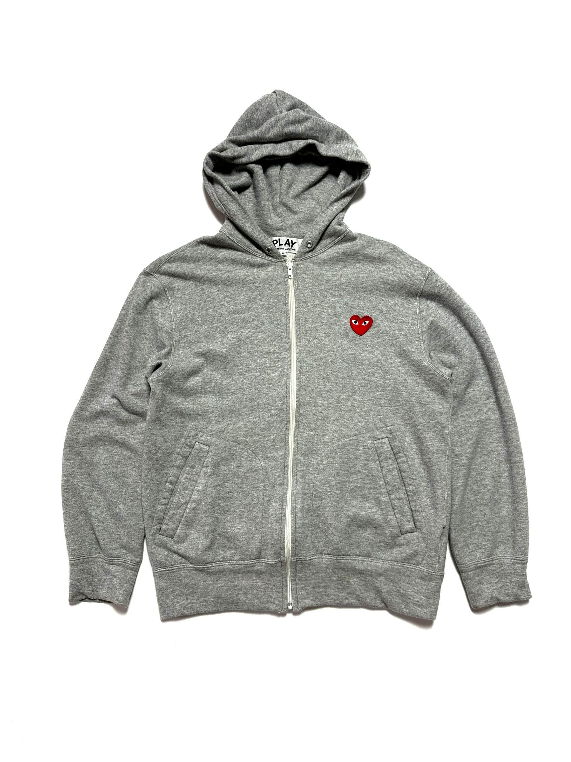 Comme des Garçons Play Grey Zip Hoodie
