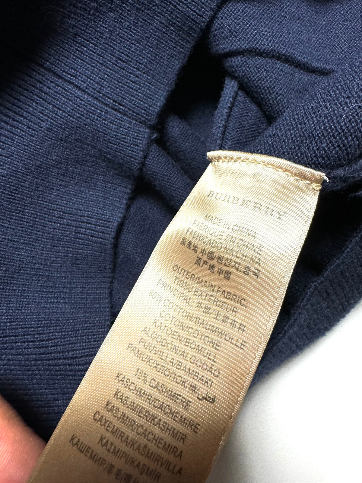 Burberry Navy Wool Cardigan