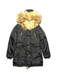 BURBERRY Fur Puffer Coat Black