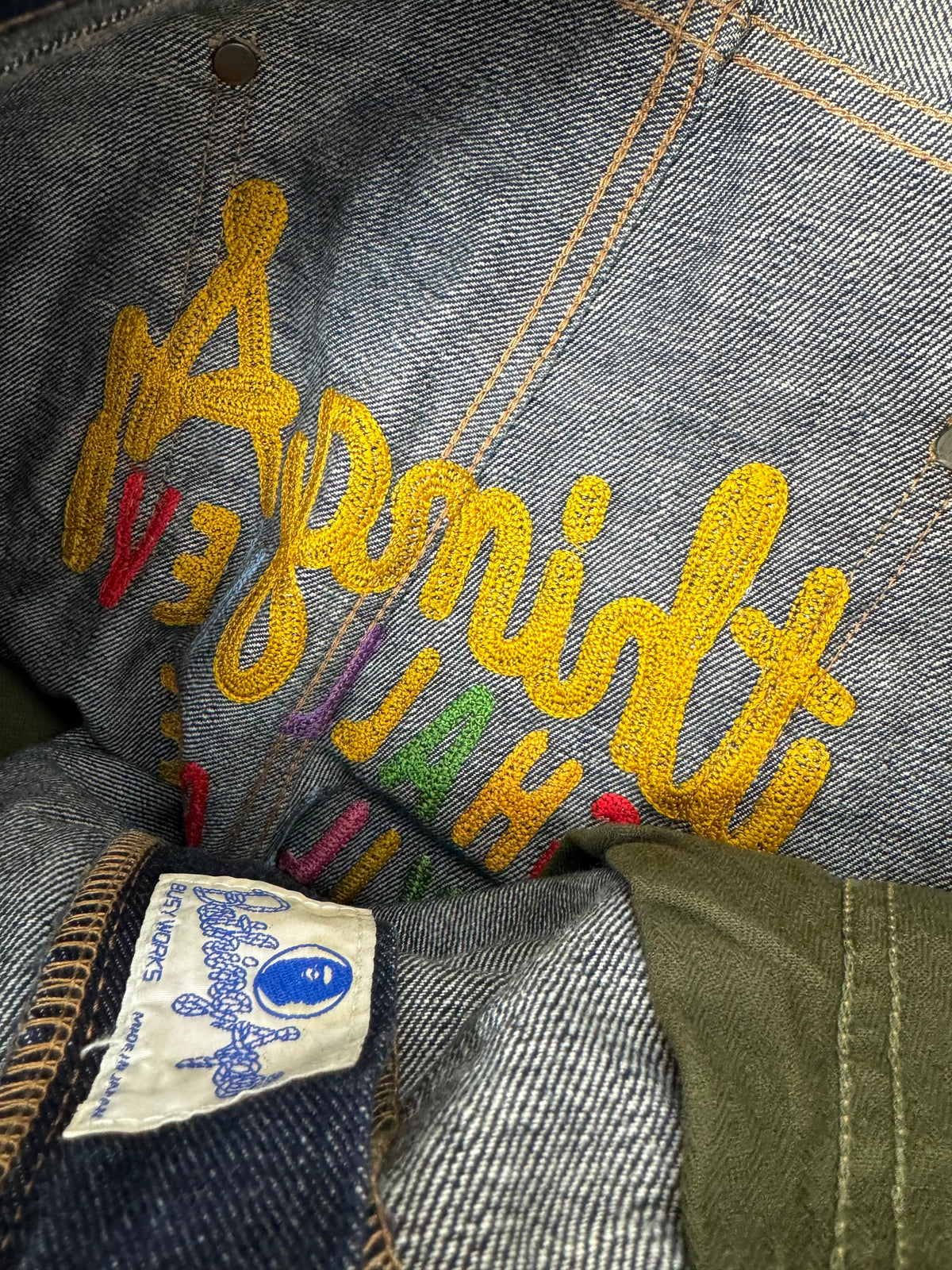 BAPE Rainbow Embroidery Dark Denim Jean
