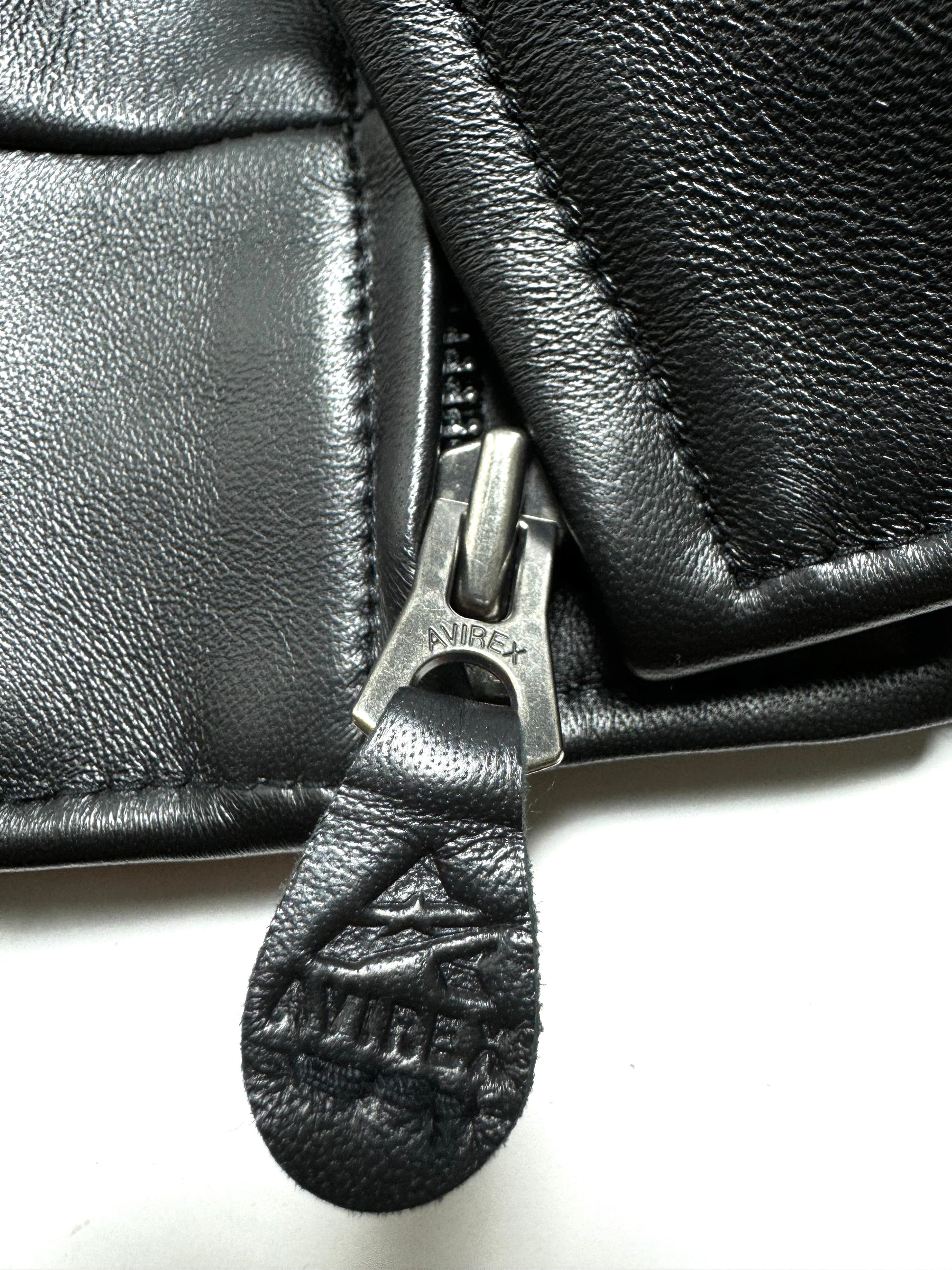 Avirex Varisty Black Leather Jacket