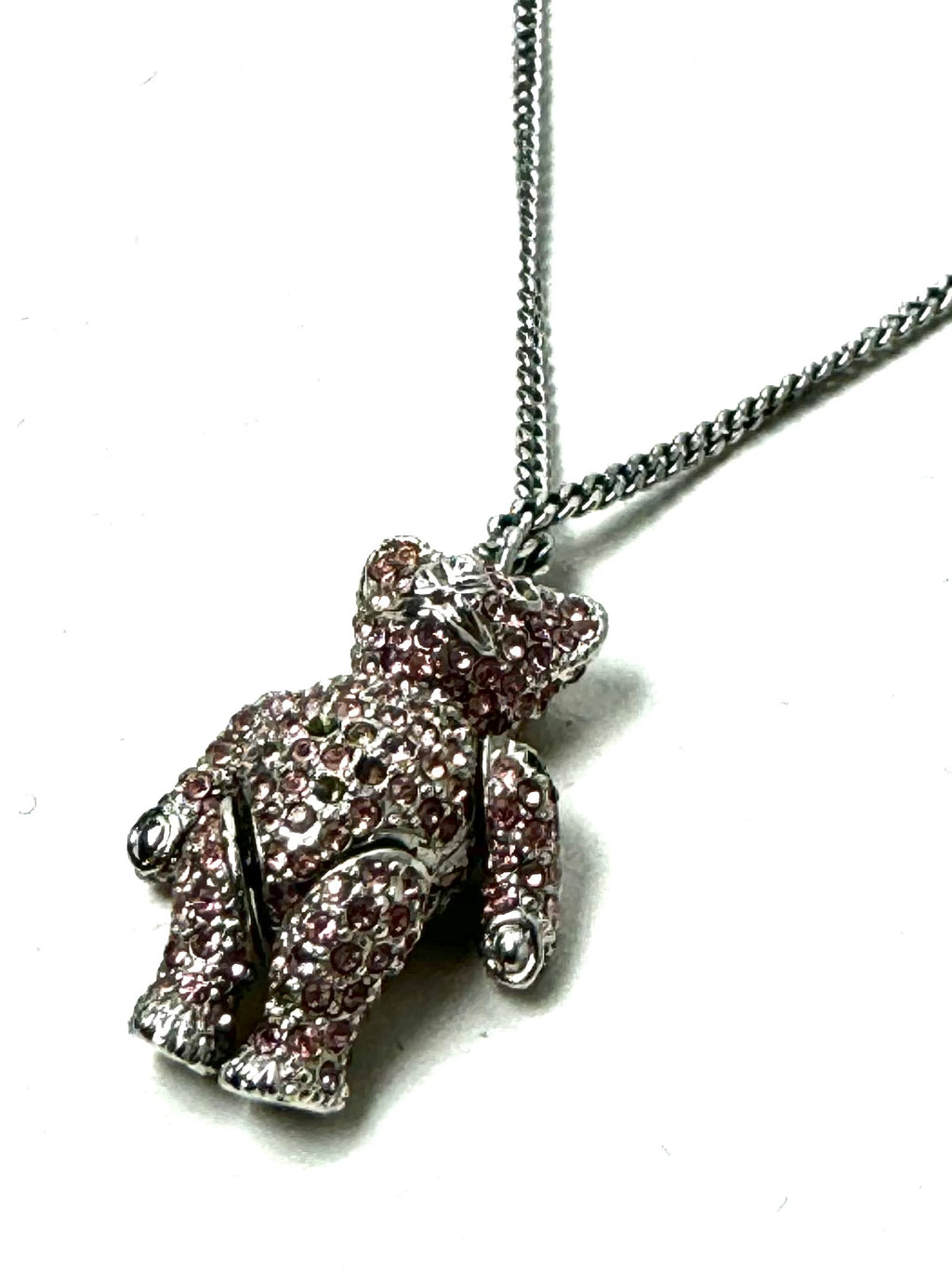Christian Dior Teddy Bear Rhinestones Necklace Pendant