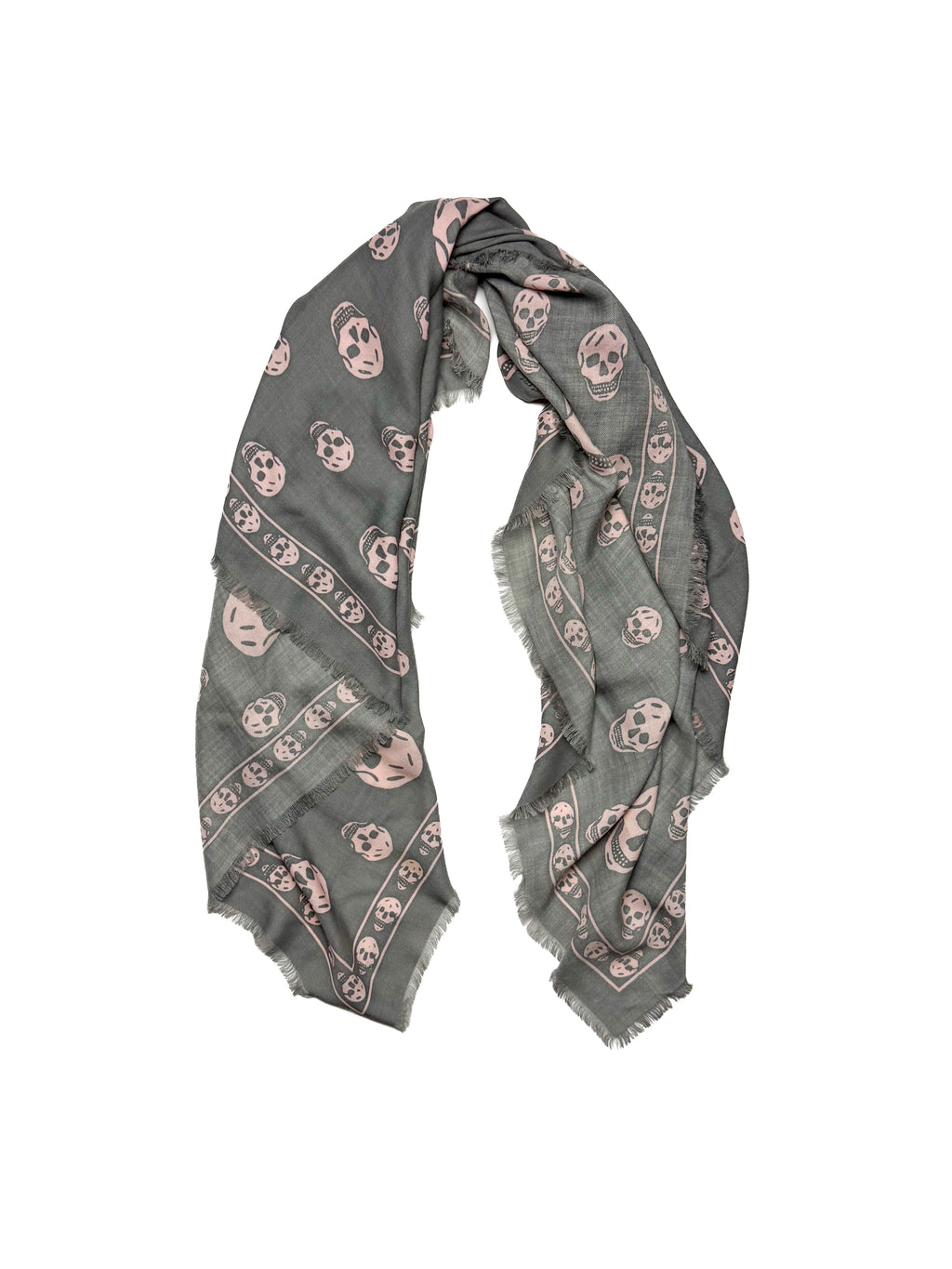 ALEXANDER MCQUEEN Skull Scarf Dark Grey