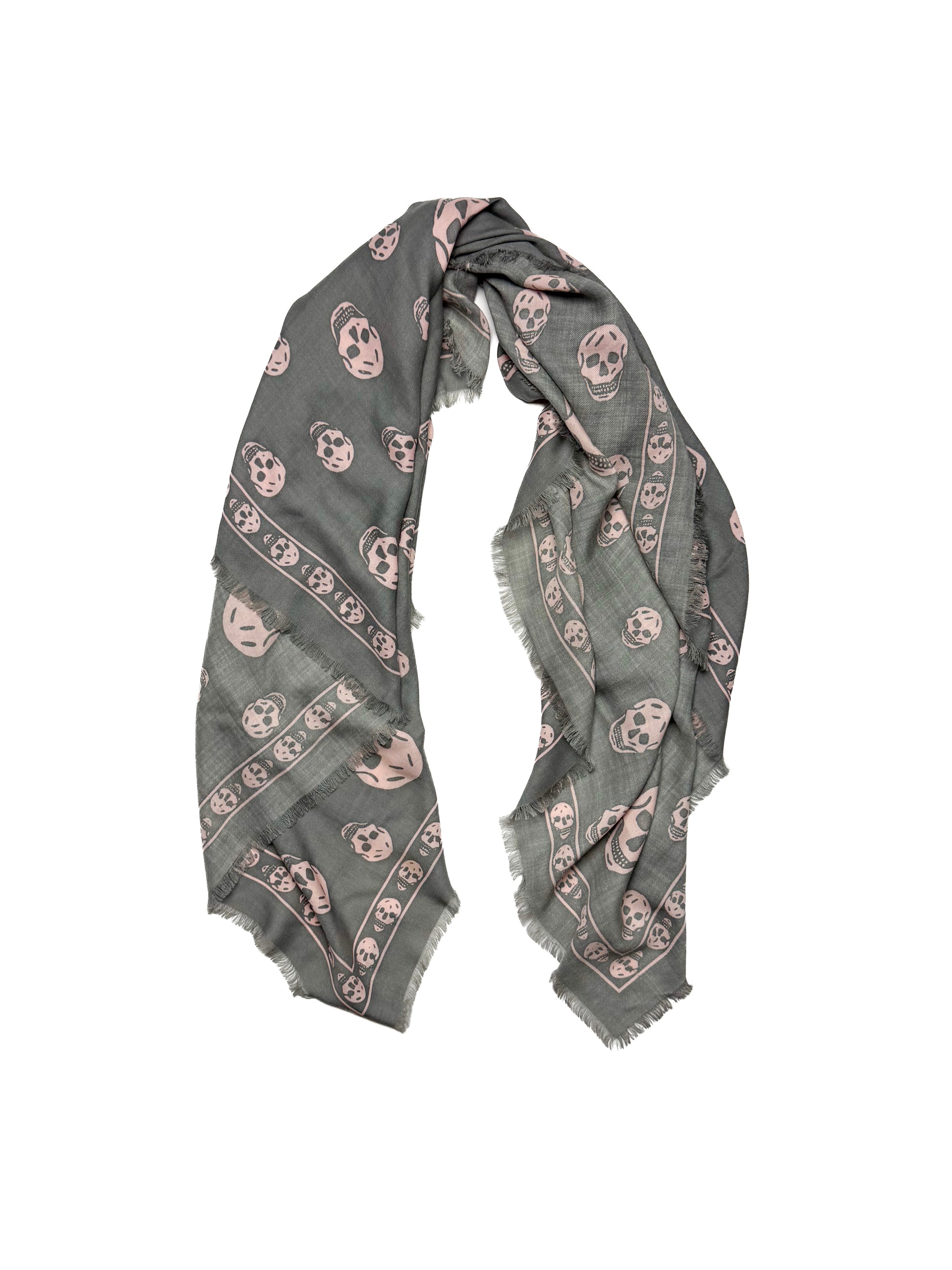 ALEXANDER MCQUEEN Skull Scarf Dark Grey
