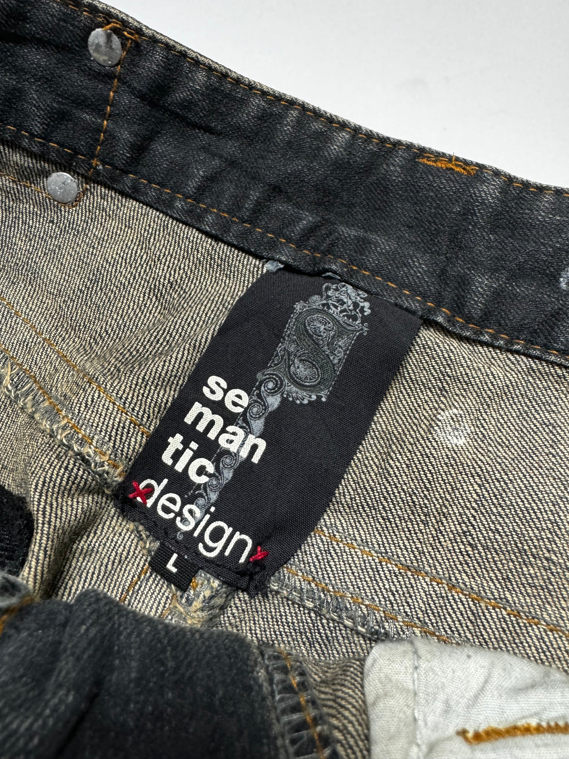 Semantic Design Acid Washed Patch Jean 2000s