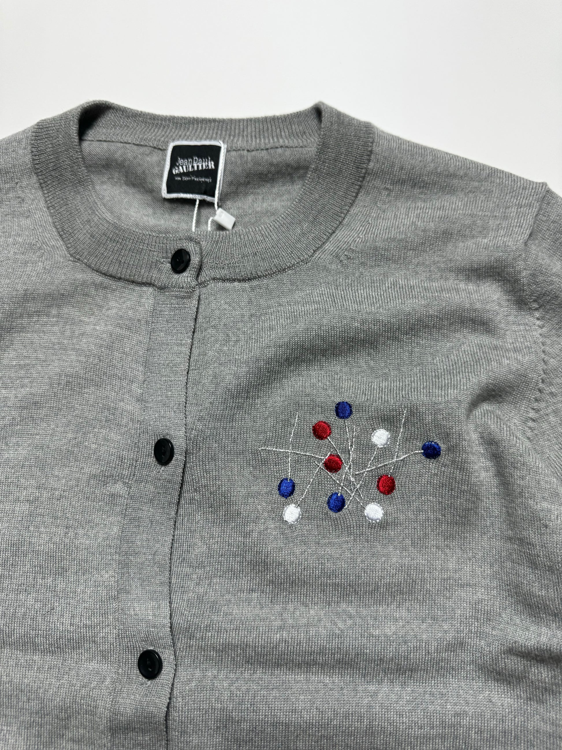 Jean Paul Gaultier Pins Light Grey Cardigan