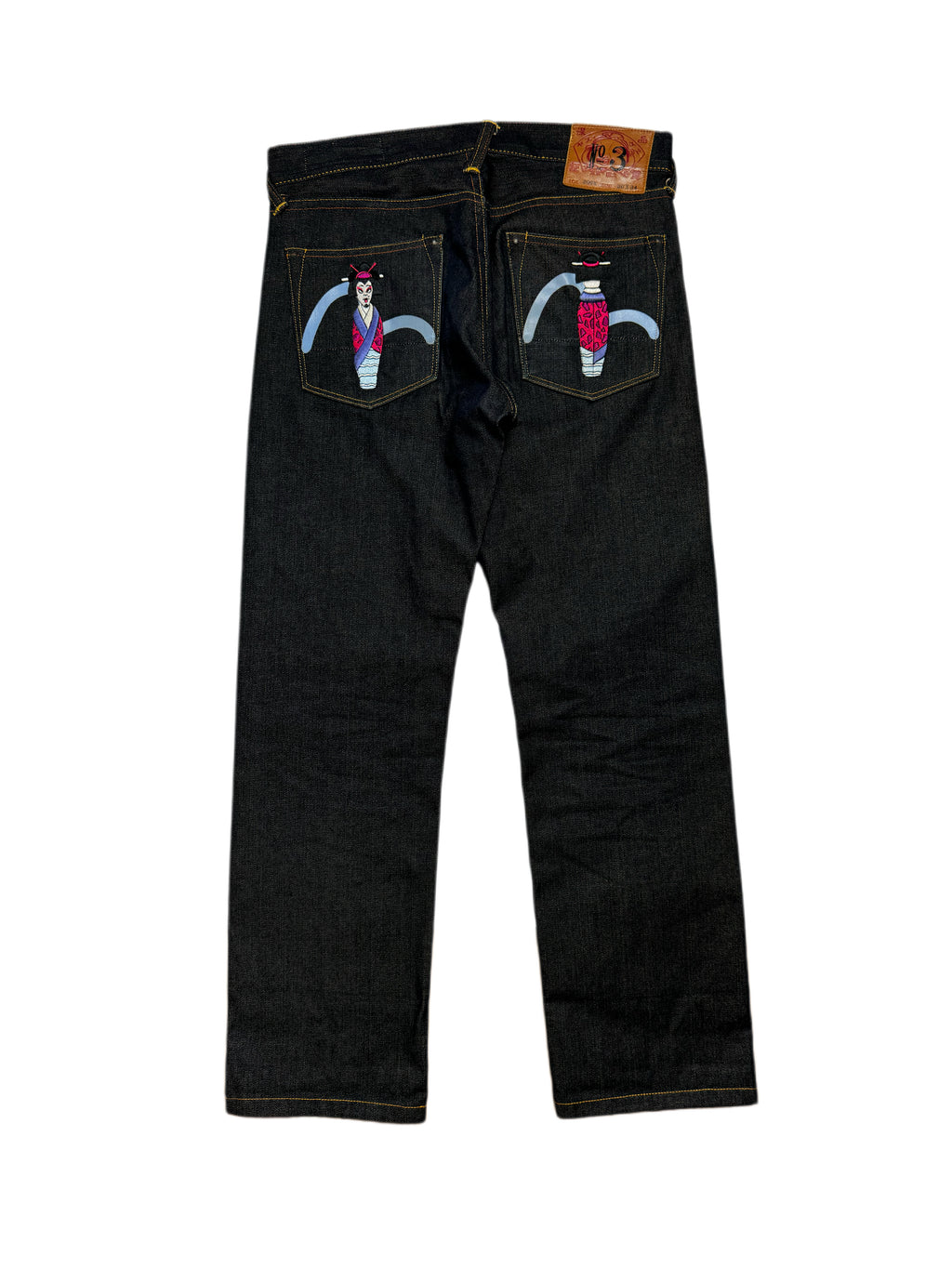 Evisu No.3 “艺妓” Pocket Straight Raw Denim Jean