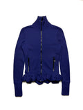 BURBERRY Sport Navy Zip Up Ruffle Hem Jacket