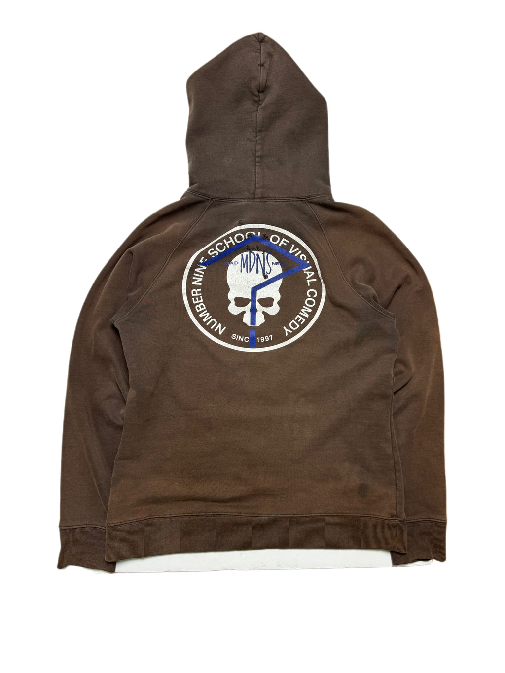 Number Nine x Madness Brown Distressed Time Migration Retro Hoodie