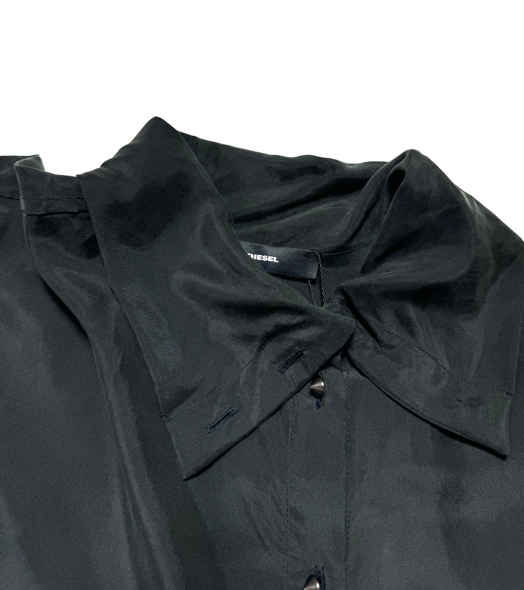 Diesel Black Asymmetrical Collar Shirt