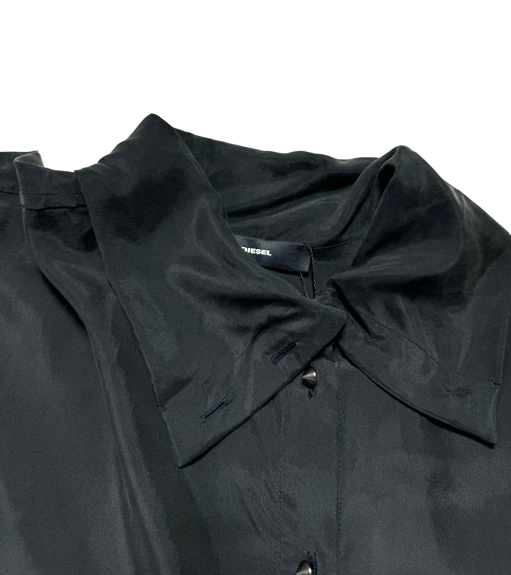 Diesel Black Asymmetrical Collar Shirt