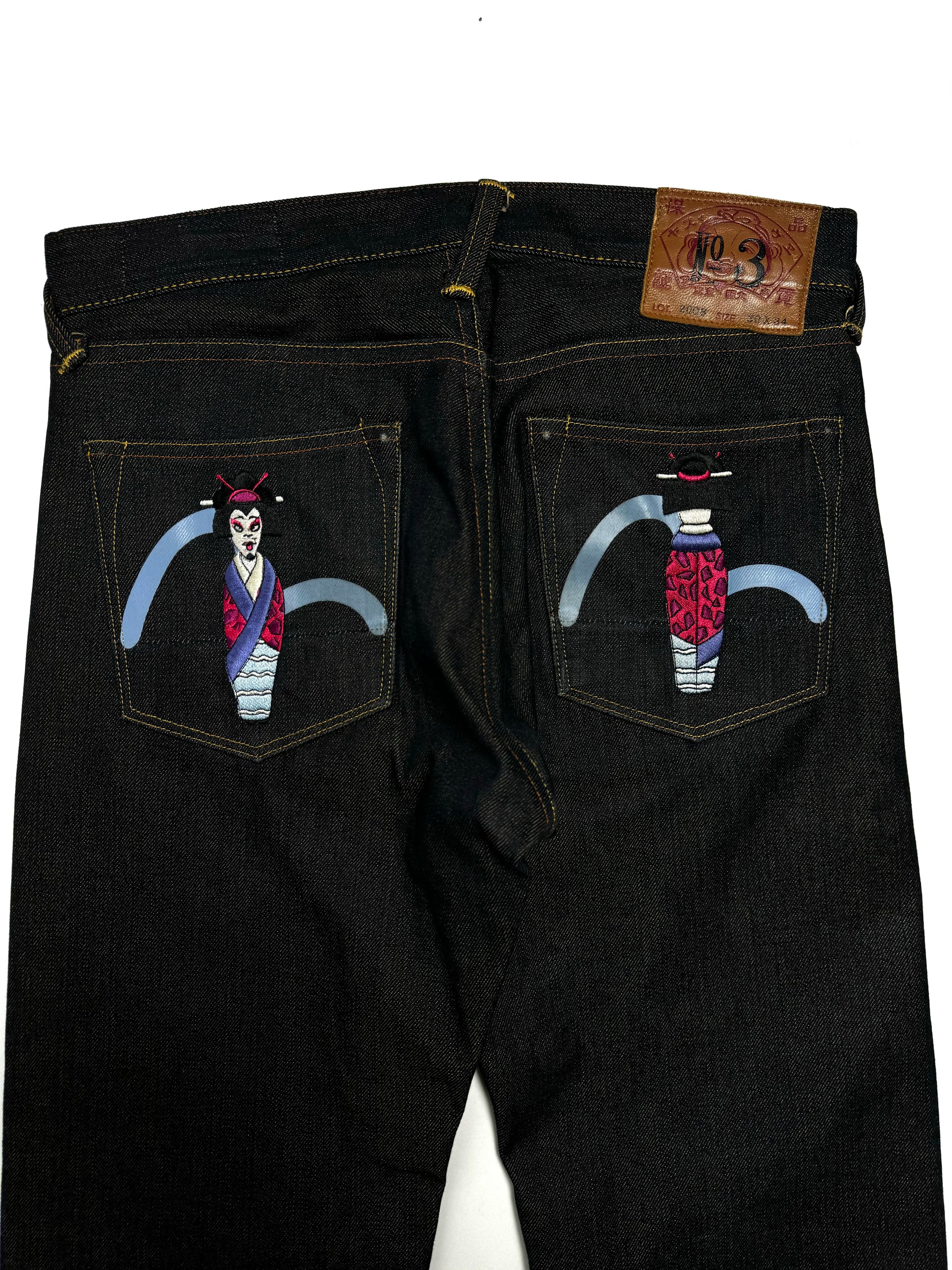 Evisu No.3 “艺妓” Pocket Straight Raw Denim Jean