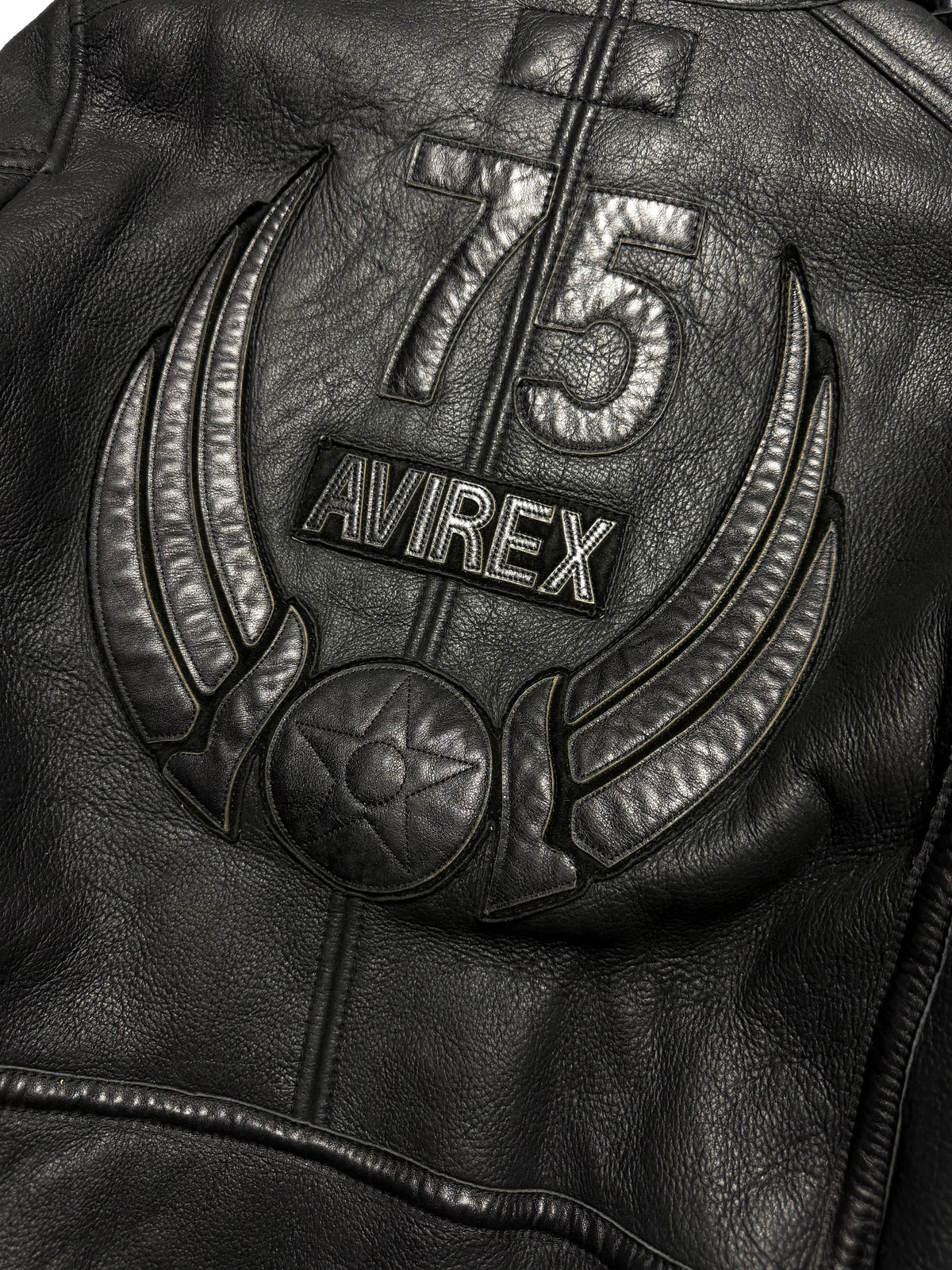Avirex Type B-6 Patched Black Flight Jacket
