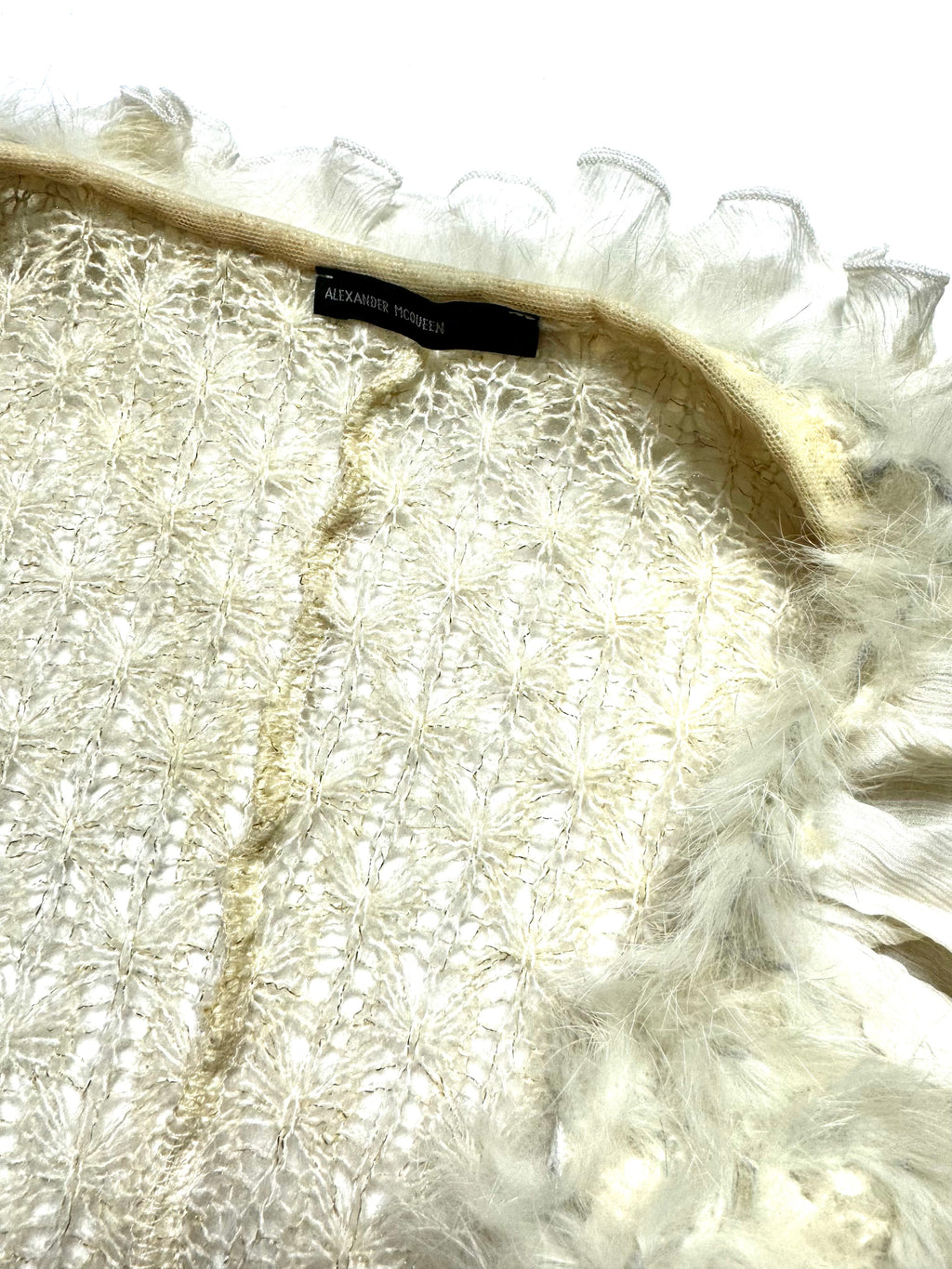 Alexander McQueen Ruffled Fur Collar Knit Top