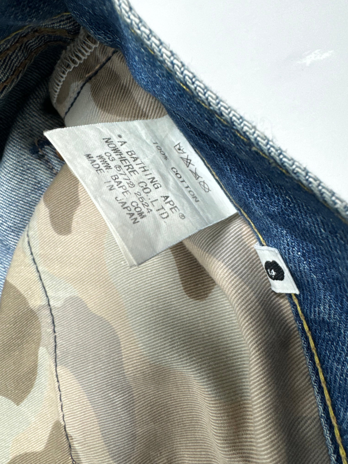 BAPE OG Twin Sta Black Camo Washed Jean