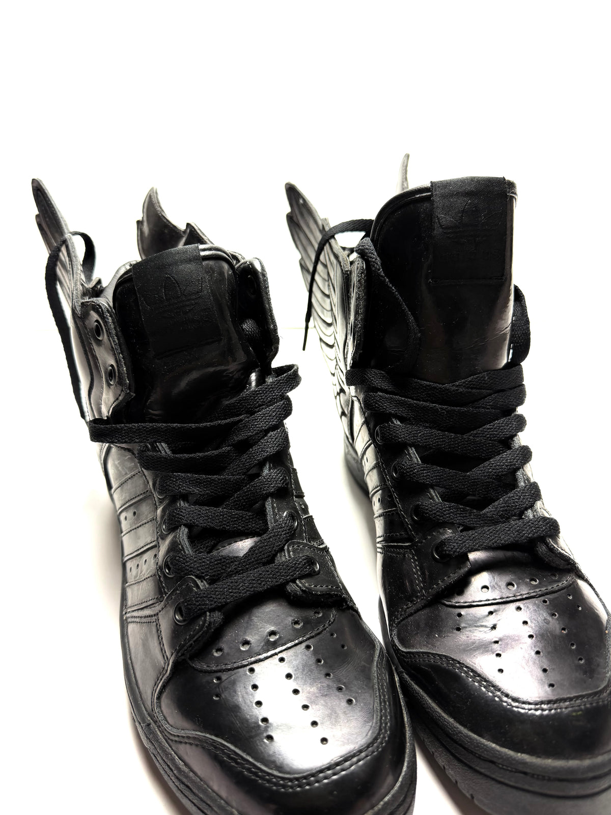 Jeremy Scott x Adidas Black Patent Wing 2.0 Sneaker