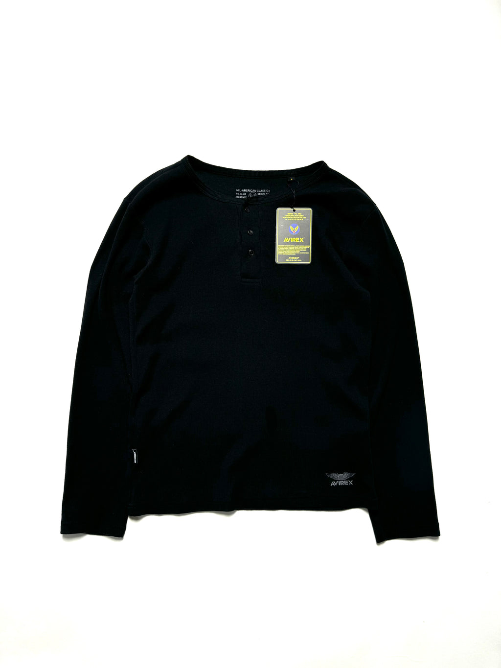 Avirex Henley Black Long Sleeve