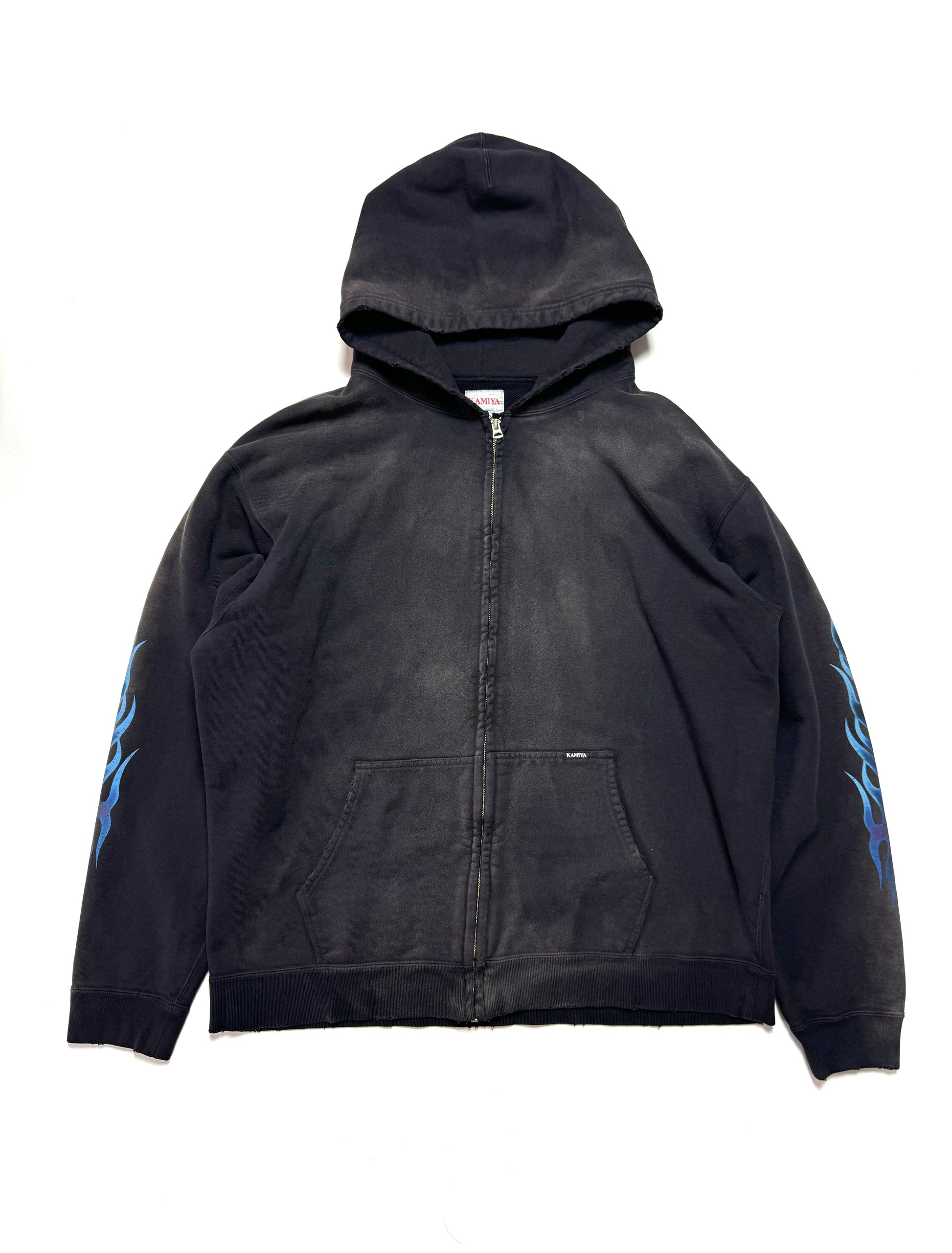 Kamiya Blue Flame Baggy Zip Hoodie