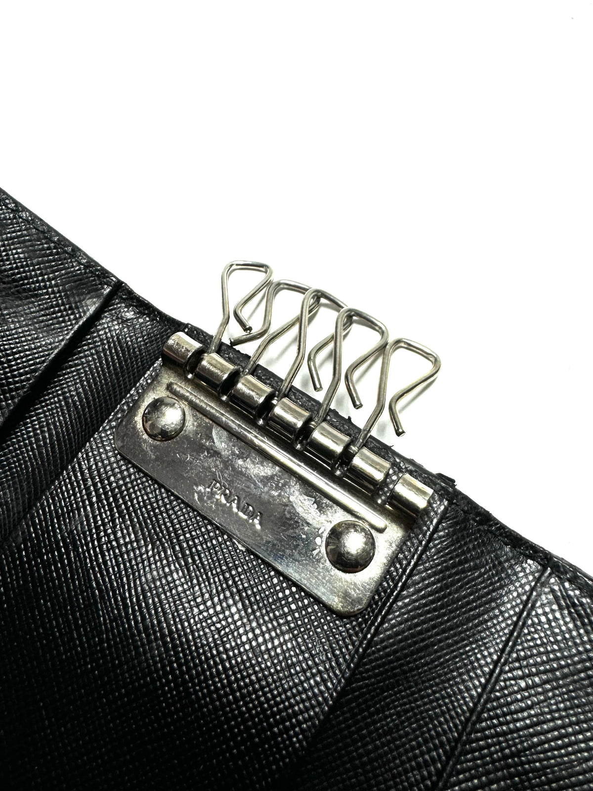 Prada Black Leather Key Purse