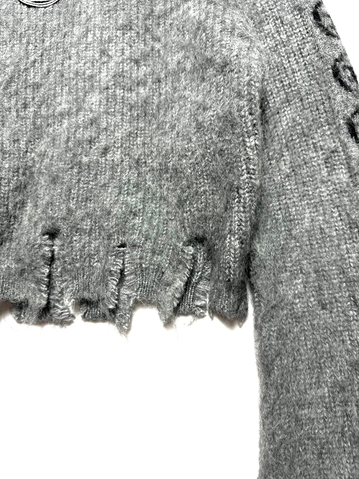 Diesel Cropped Distressed Knit Top