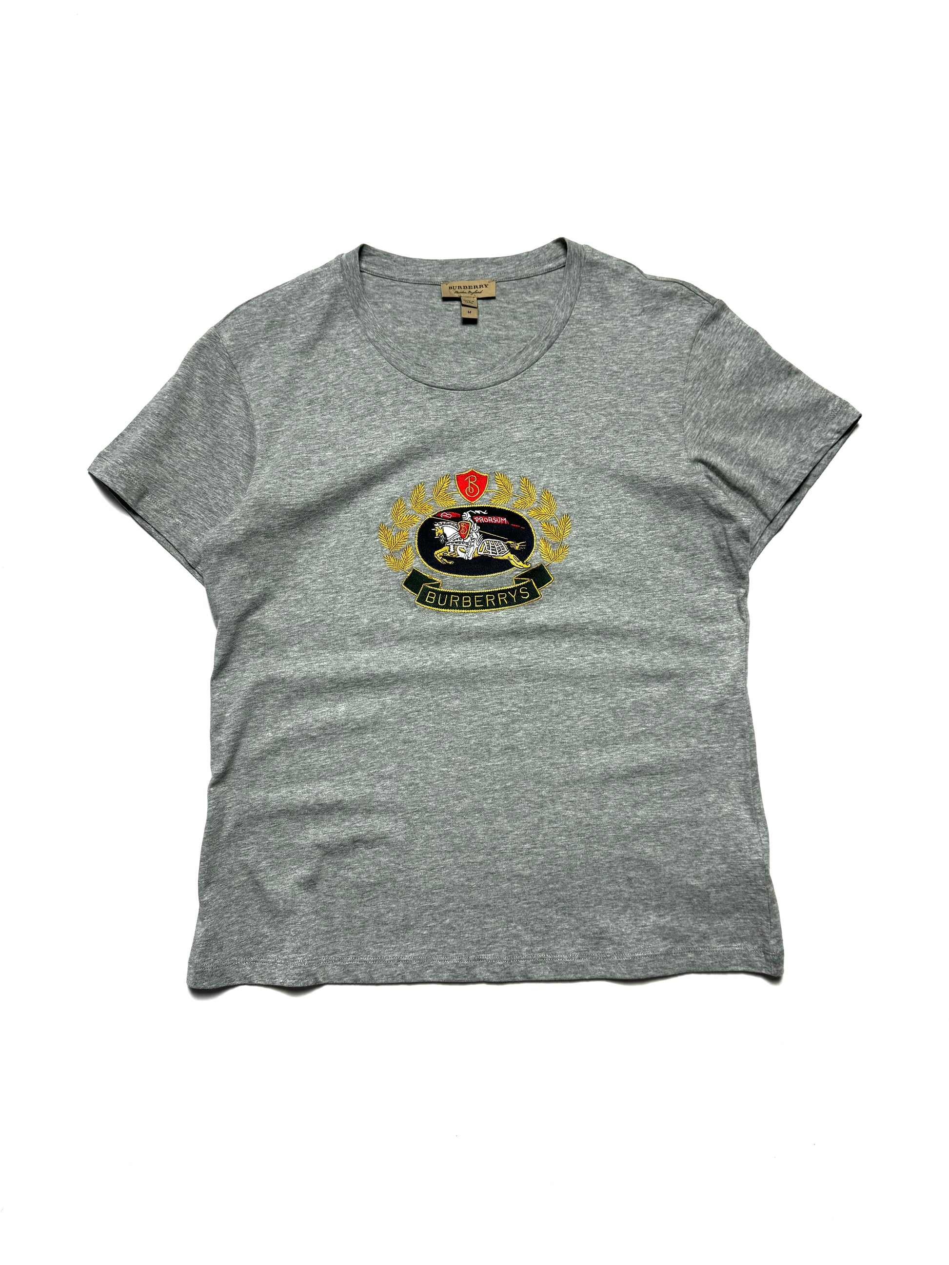 Burberry Grey Embroidery Tee