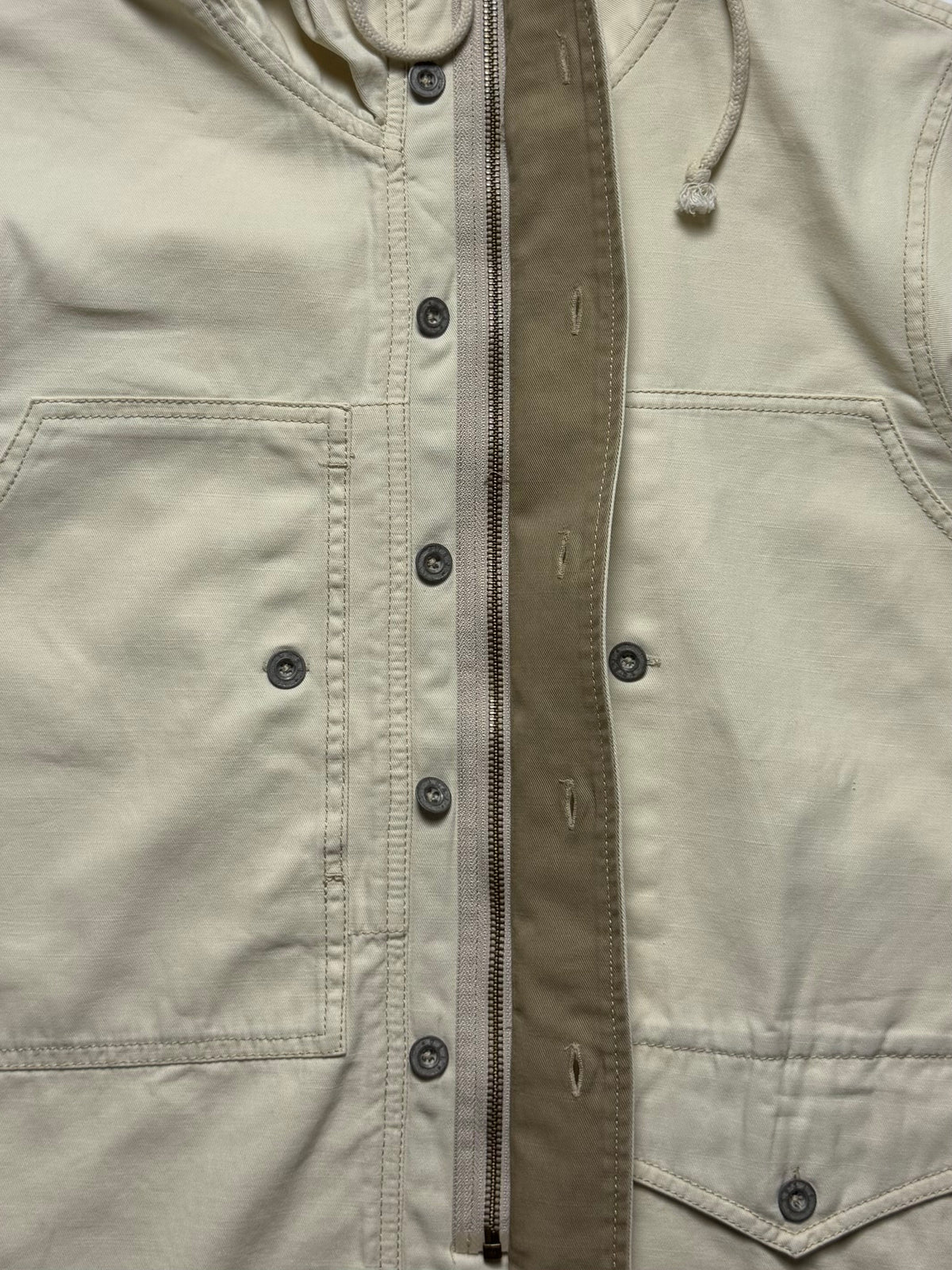 AVIREX Cream Hooded Jacket