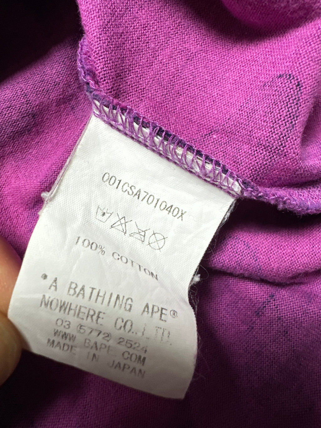 BAPE Purple Camo College Tee