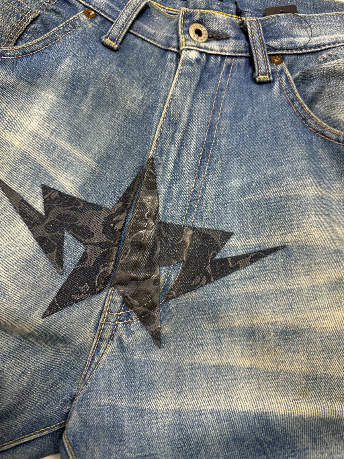 BAPE OG Twin Sta Black Camo Washed Jean