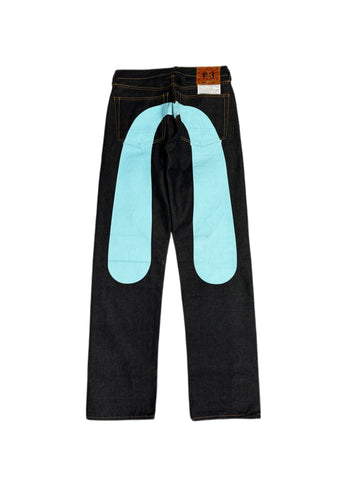 Evisu No.3 Baby Blue Daicock Raw Denim Jean