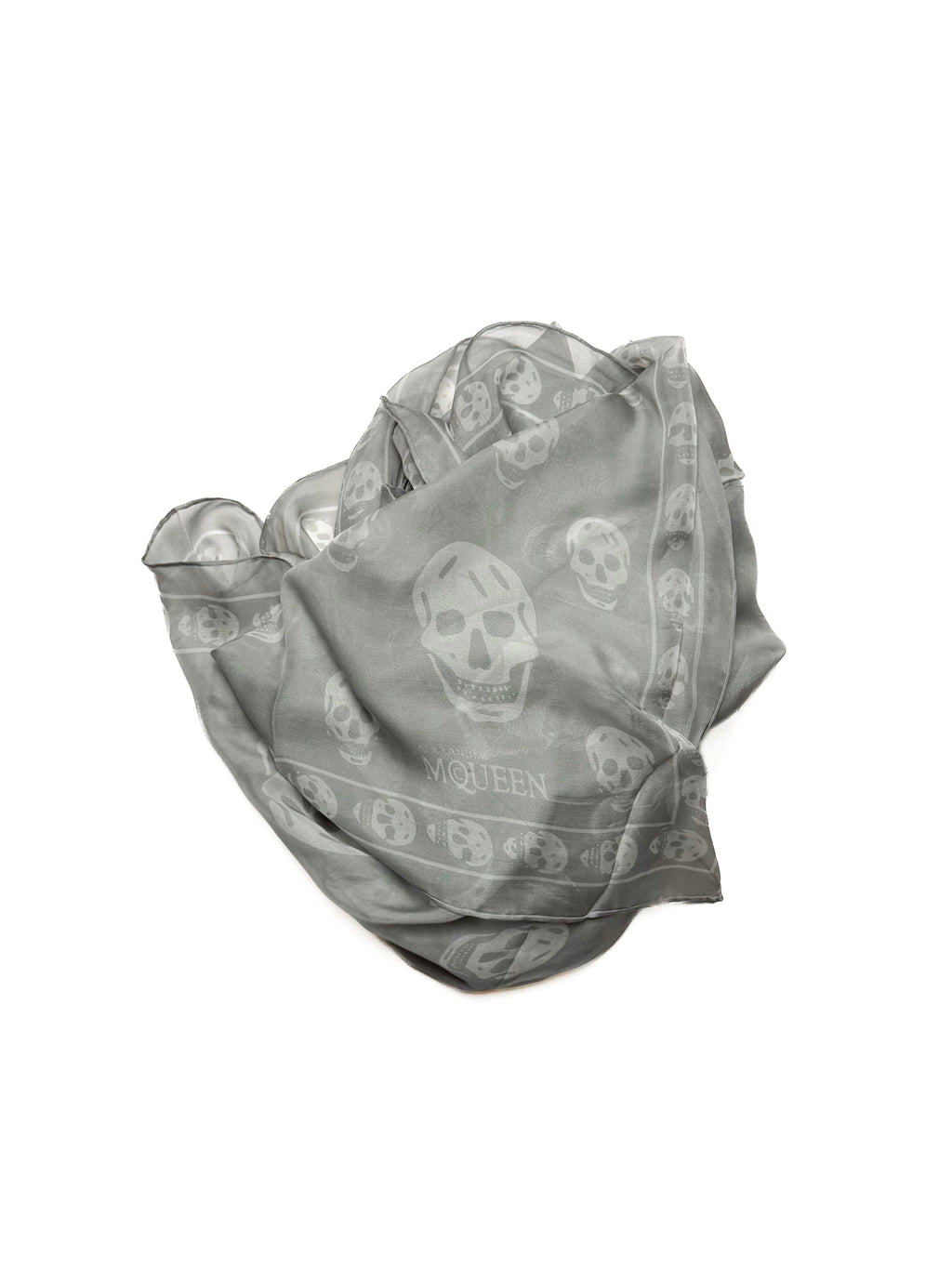 ALEXANDER MCQUEEN Skull Scarf Grey