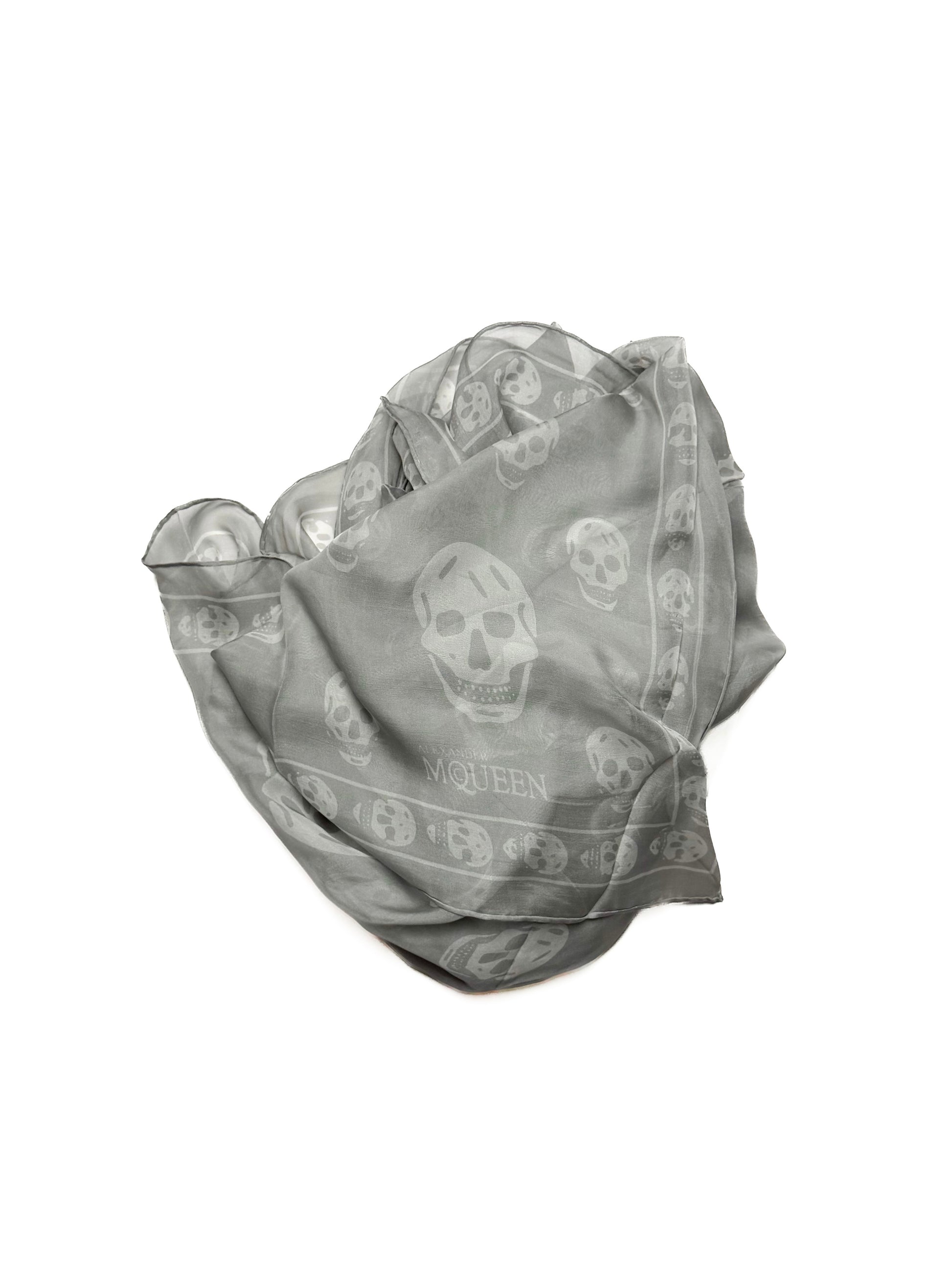 ALEXANDER MCQUEEN Skull Scarf Grey