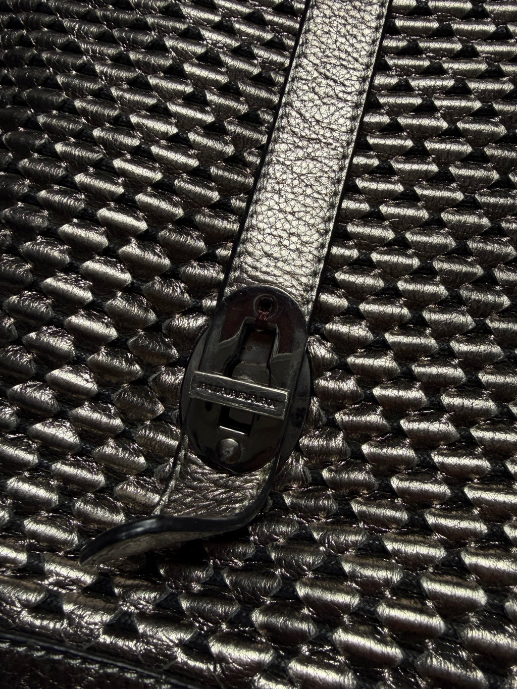 Burberry Platinum Woven Cross Bag 2010s