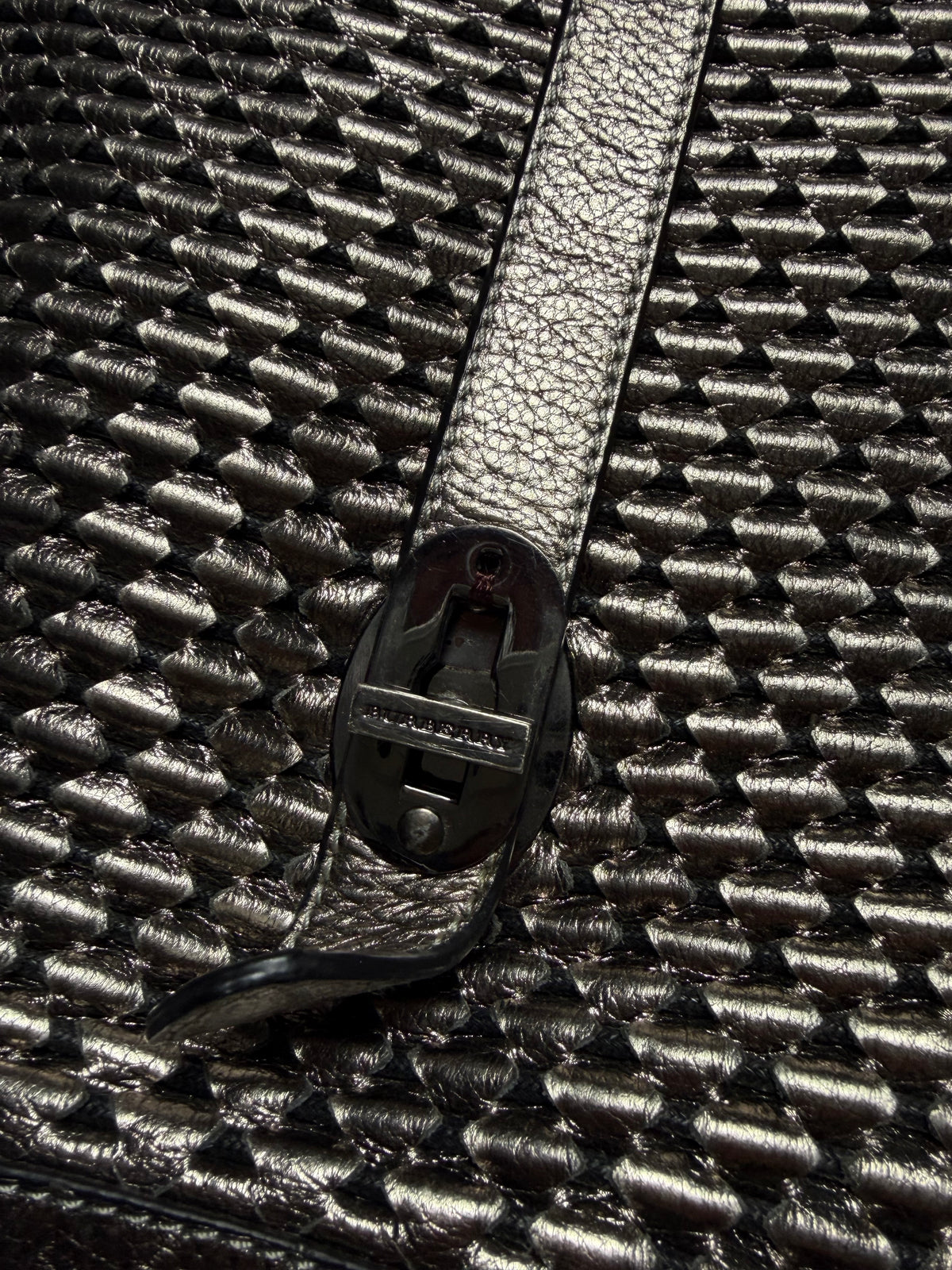 Burberry Platinum Woven Cross Bag 2010s